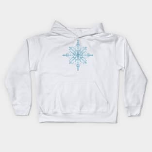 a blue snow crystal Kids Hoodie